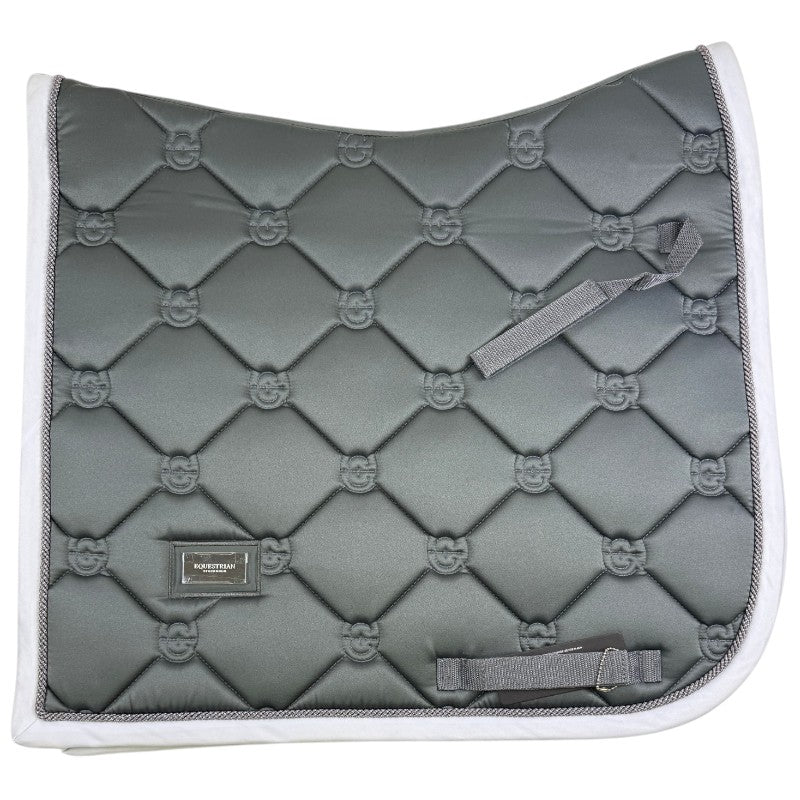Equestrian Stockholm Dressage Pad &amp; Polo Wrap Set in Silver Cloud