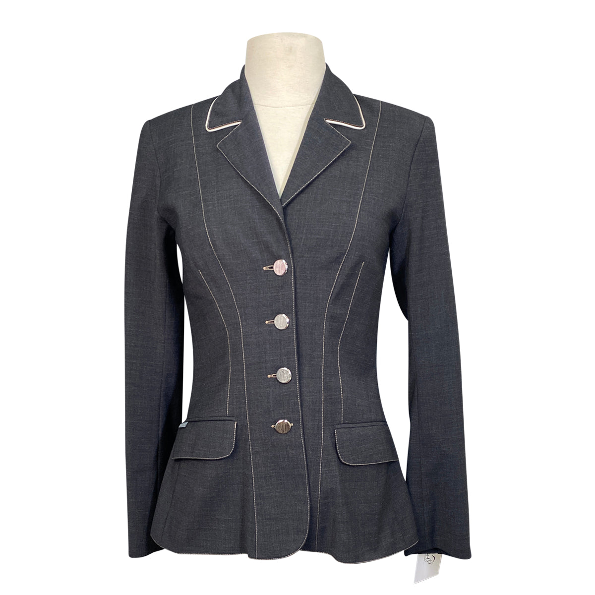 Winston Contrast Show Jacket in Grey/Gold Stitching