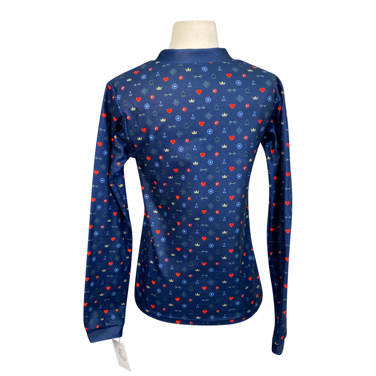 Espoir V-Neck Sweater in Navy/Tack Print