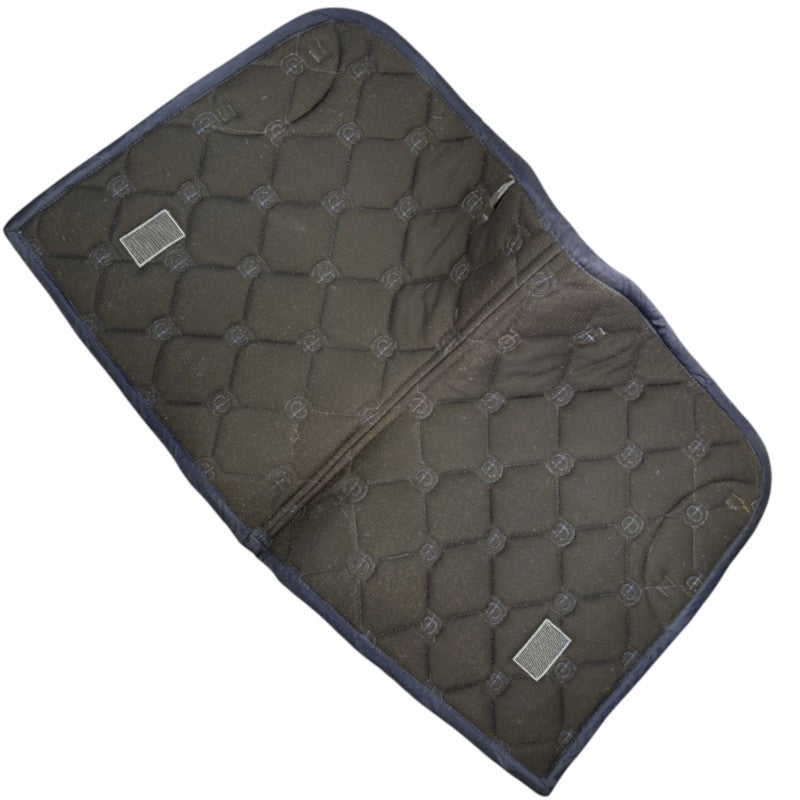 Equestrian Stockholm Dressage Pad &amp; Bonnet Set in Navy Glimmer