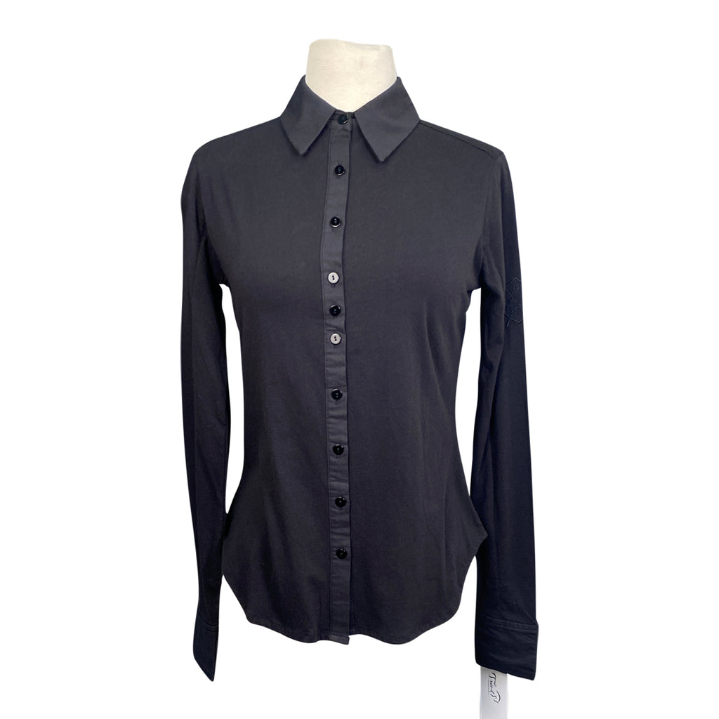 Front of Goode Rider 'Favorite' Long Sleeve Shirt in Black