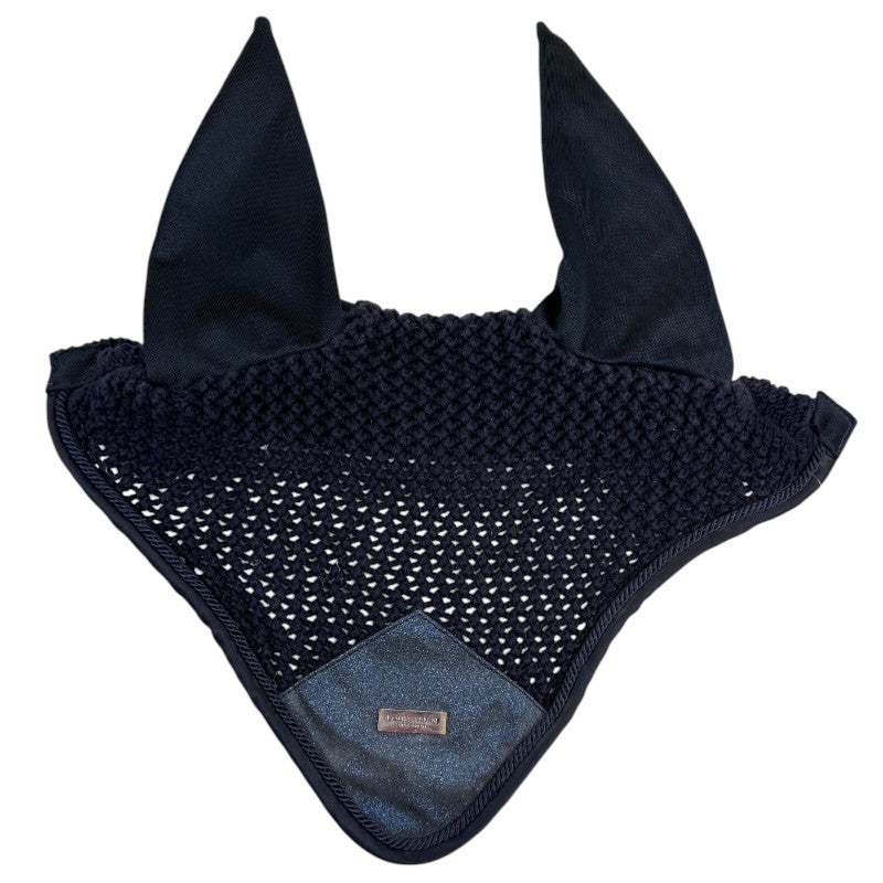 Equestrian Stockholm Dressage Pad &amp; Bonnet Set in Navy Glimmer