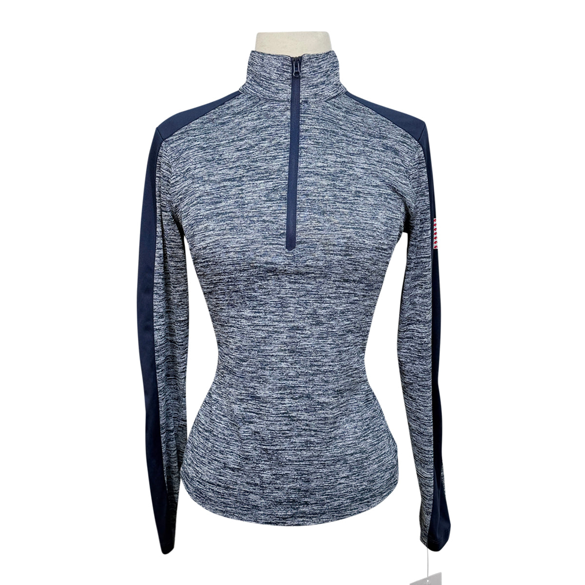 Annie's Equestrienne Apparel Half Zip Top in Heather Navy