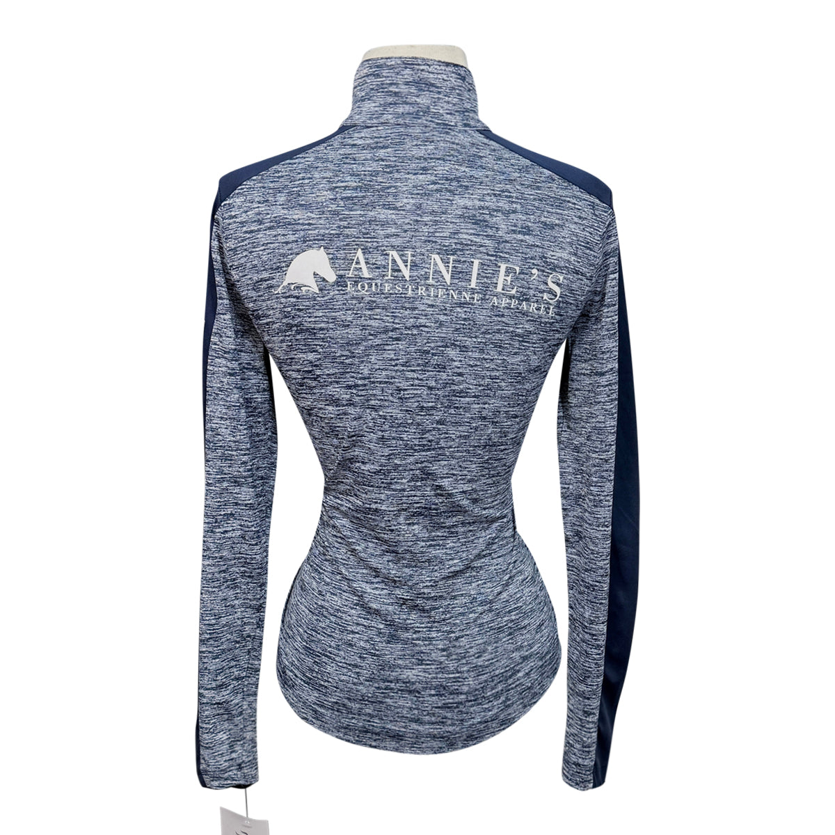 Annie's Equestrienne Apparel Half Zip Top in Heather Navy