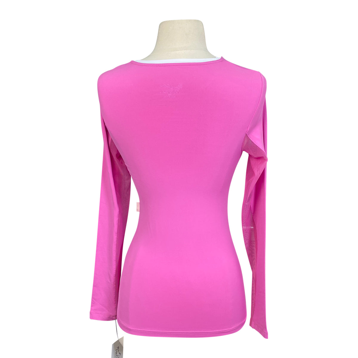 Tailored Sportsman IceFil Long Sleeve Crew Shirt in Bubble Gum/White