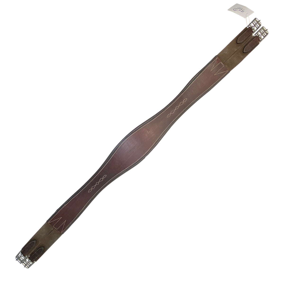 Showmark Fancy Stitched Overlay Girth in Brown
