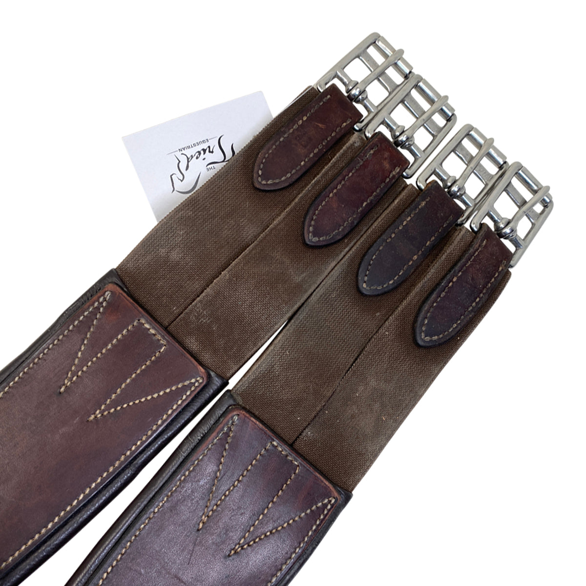 Showmark Fancy Stitched Overlay Girth in Brown
