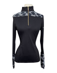 Novella Equestrian 'The Diva' Long Sleeve Shirt in Black/Houndstooth