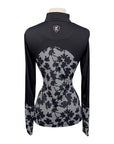 Novella Equestrian 'The Diva' Long Sleeve Shirt in Black/Houndstooth