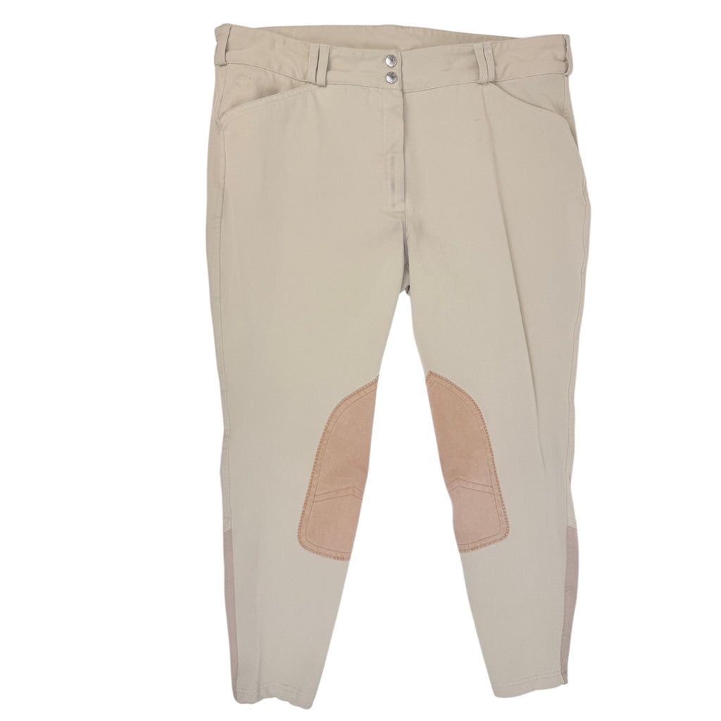 Dover Saddlery Wellesley Classic Piped Knee-Patch Breech in Tan