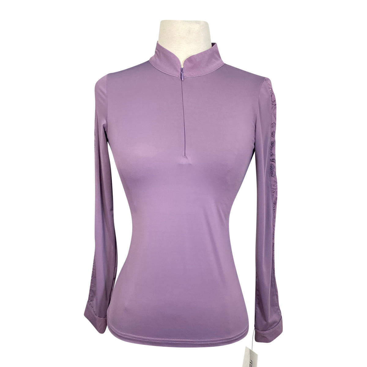 Halter Ego 'Maia' Short Sleeve Lace Competition Shirt in Lilac