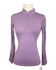 Halter Ego 'Maia' Short Sleeve Lace Competition Shirt in Lilac