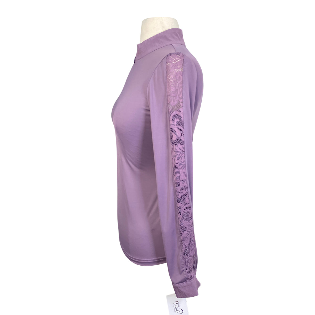 Halter Ego 'Maia' Short Sleeve Lace Competition Shirt in Lilac