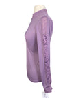 Halter Ego 'Maia' Short Sleeve Lace Competition Shirt in Lilac