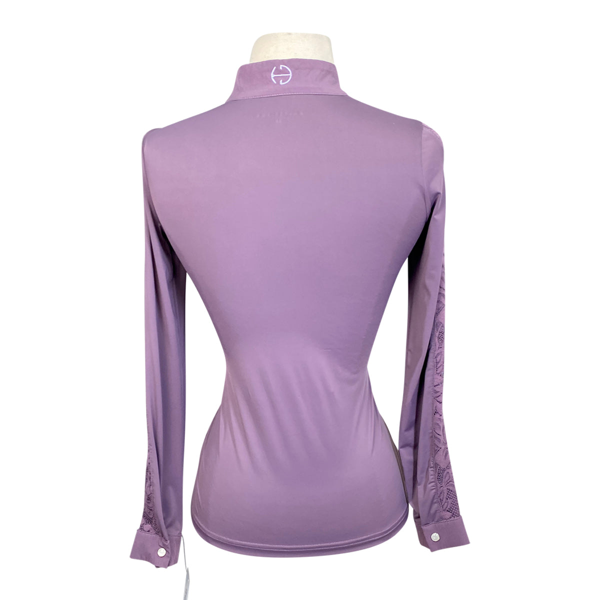 Halter Ego 'Maia' Short Sleeve Lace Competition Shirt in Lilac