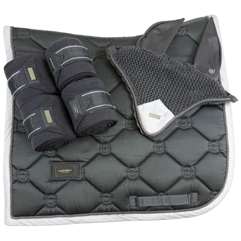 Equestrian Stockholm Tack Set in Silver Cloud