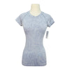 Lululemon 'Swiftly' Short Sleeve Textured Knit Shirt in Light Grey Pattern