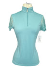 Kastel Galloon Lace Short Sleeve Shirt in Teal