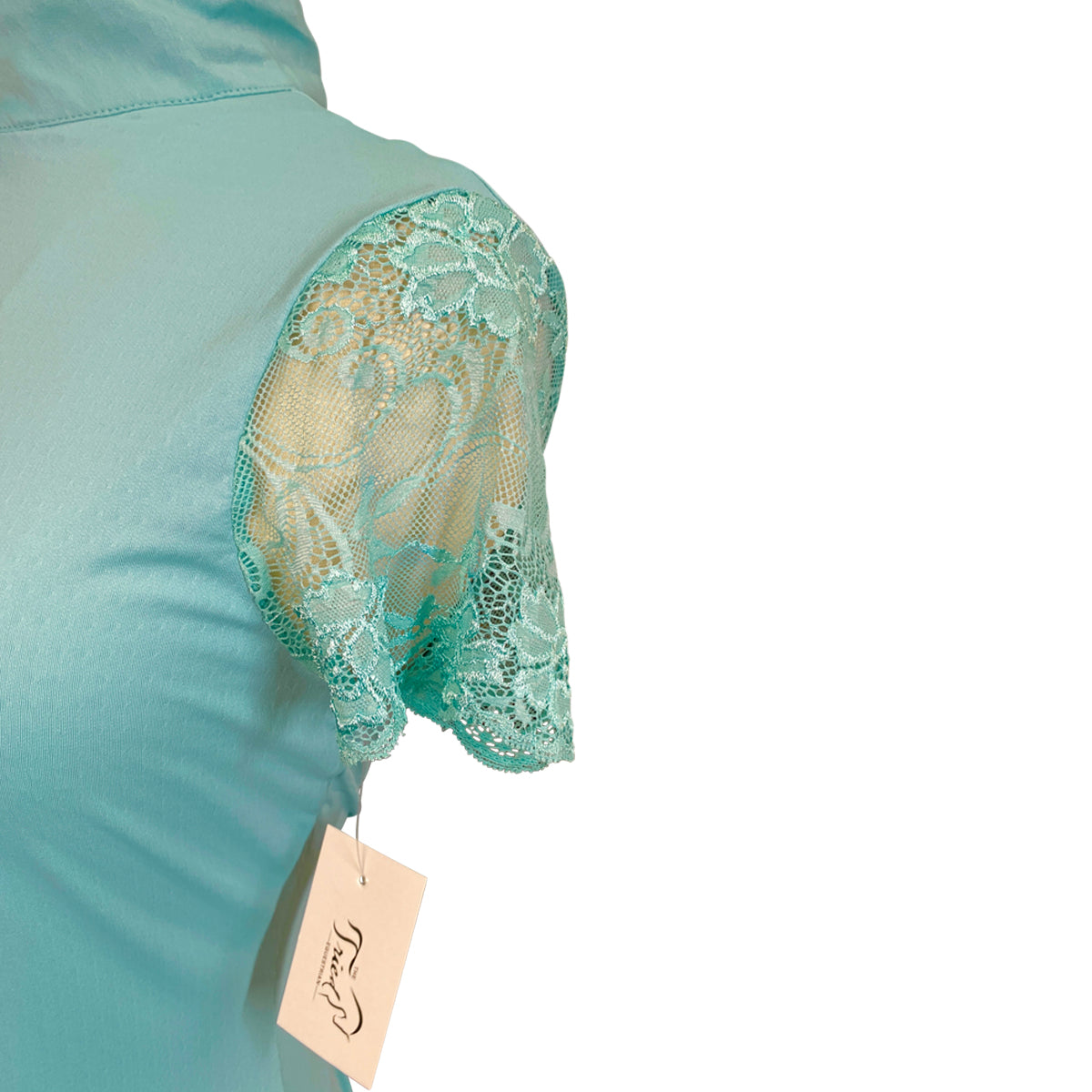 Kastel Galloon Lace Short Sleeve Shirt in Teal