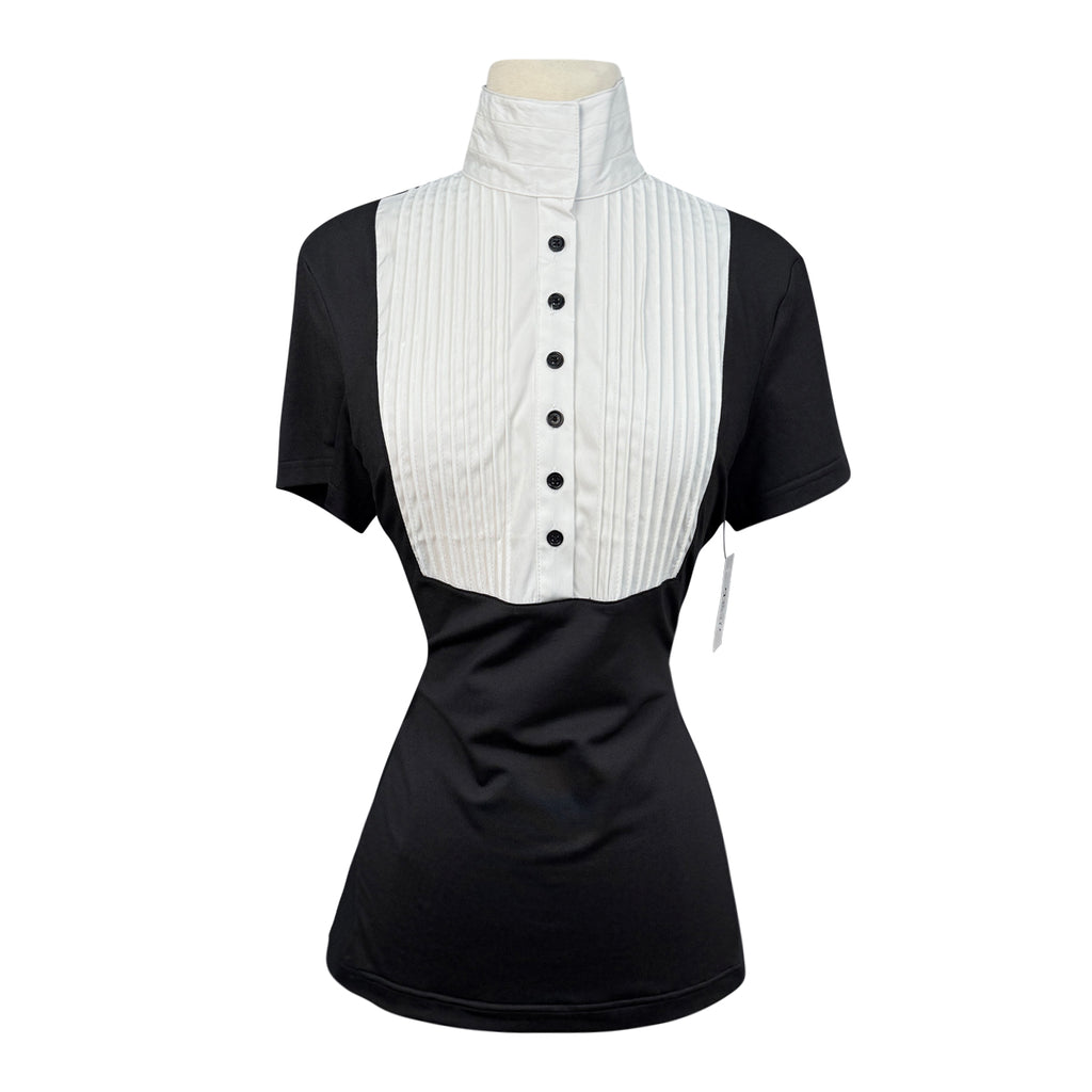 Asmar Equestrian Short Sleeve Show Shirt in Black/White