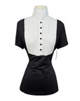 Asmar Equestrian Short Sleeve Show Shirt in Black/White