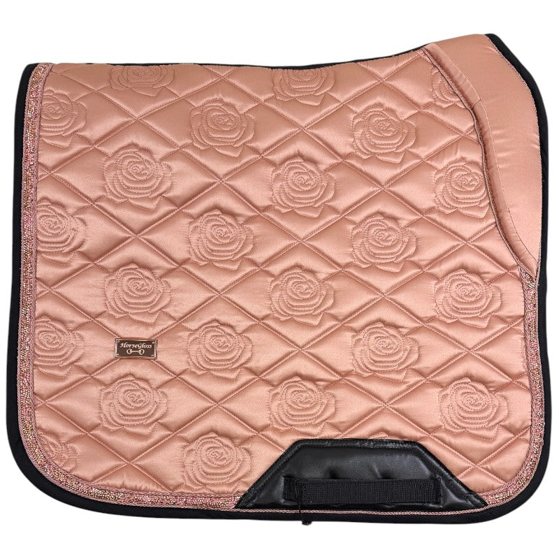 Horse Gloss Dressage Saddle Pad in Satin Pink