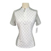 Mrs Ross Short Sleeve Riding Shirt in Grey/White