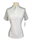 Mrs Ross Short Sleeve Riding Shirt in Grey/White
