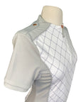 Mrs Ross Short Sleeve Riding Shirt in Grey/White