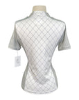 Mrs Ross Short Sleeve Riding Shirt in Grey/White