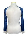 TKEQ The 'Sloan' Long Sleeve Competition Top in White/Navy