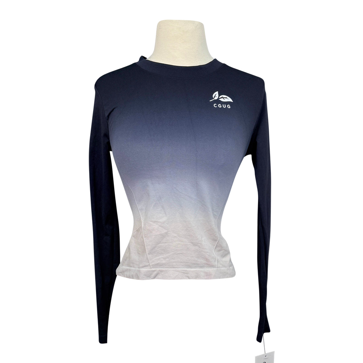Cowgirl Up with Green &#39;Versa-Top&#39; Long Sleeve Shirt in Navy Ombre