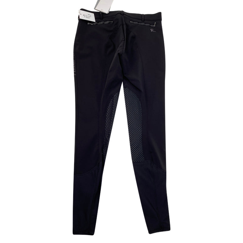 Back of Pikeur 'Lu Grip' Knee Patch Breeches in Black