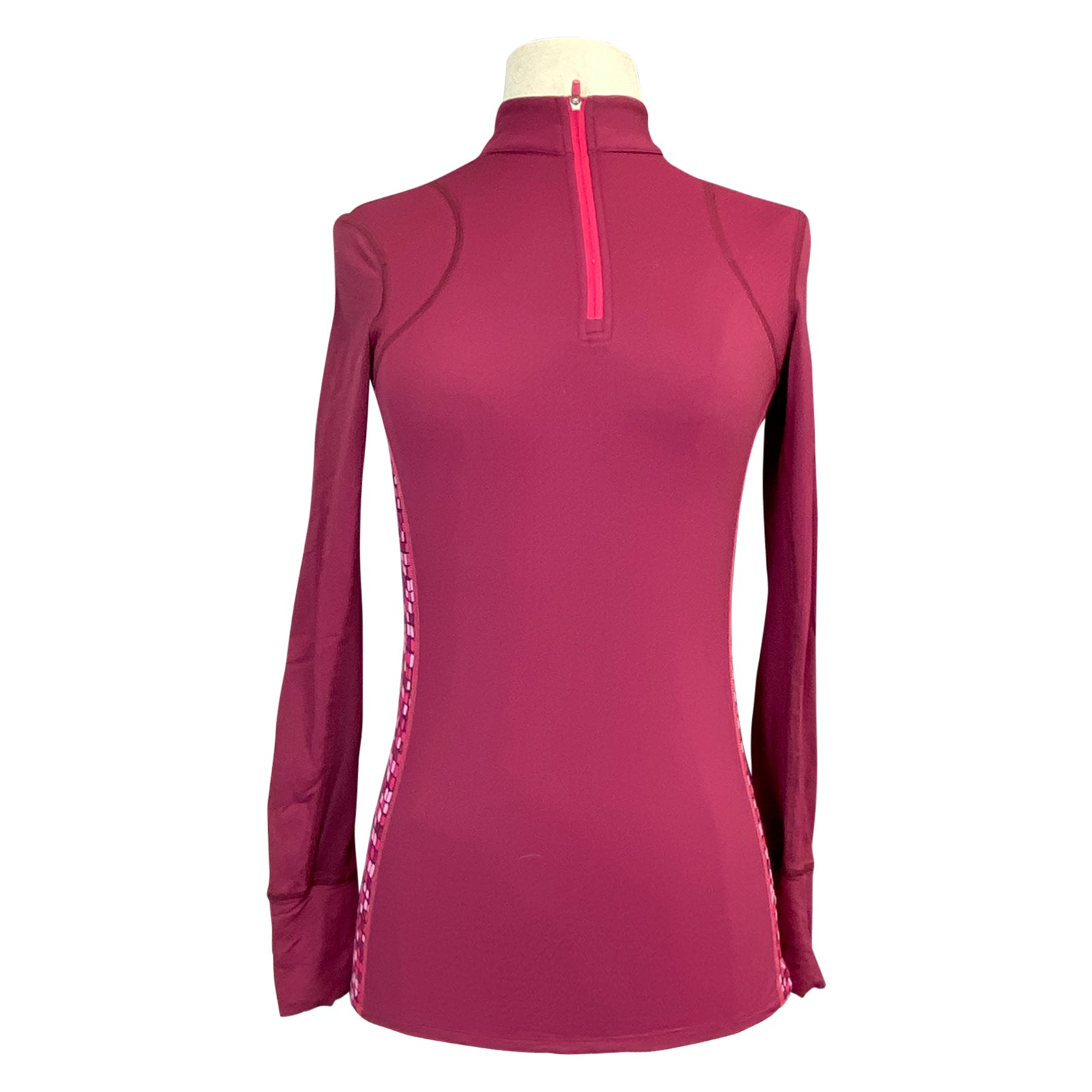 Noble Outfitters Ashley Performance Long Sleeve in Rasberry/Geo - Women's XS