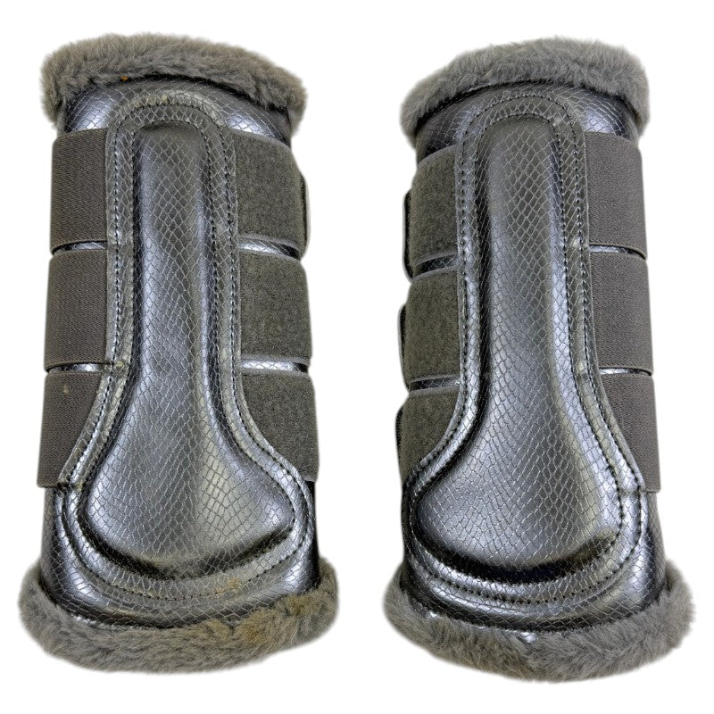 Equestrian Stockholm Fleece Brushing Boot in Silver Cloud