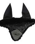 Equestrian Stockholm Ear Bonnet in Black/Silver Glimmer