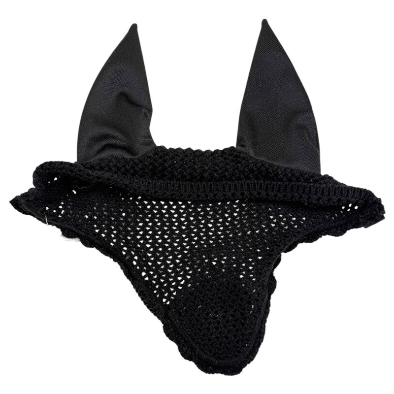 Equestrian Stockholm Ear Bonnet in Black/Silver Glimmer