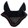 Equiline Rio Ear Bonnet With Rhinestone Trim in Black/Red 