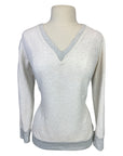 Two Bits Equestrian 'The Herringbone II' V-Neck in Oatmeal - Women's 00 (XS)