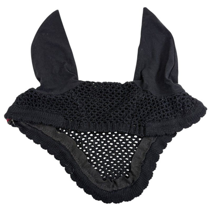 Equiline Rio Ear Bonnet With Rhinestone Trim in Black/Red 