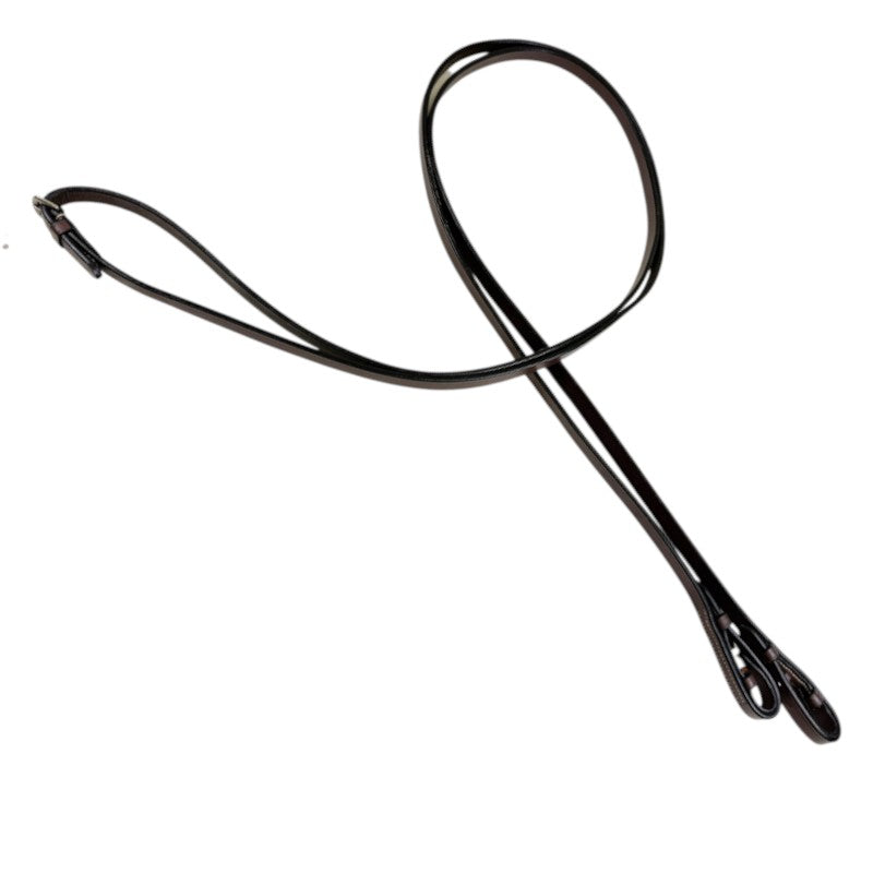 Plain Flat Leather Reins in Brown