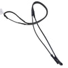 Rolled Leather Rubber Reins in Black