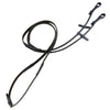 Rolled Leather Rubber Reins w/ Stops in Black 
