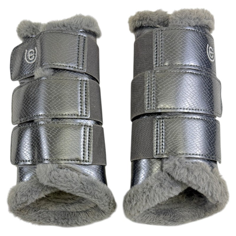 Equestrian Stockholm Fleece Brushing Boot in Silver Cloud