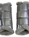 Equestrian Stockholm Fleece Brushing Boot in Silver Cloud