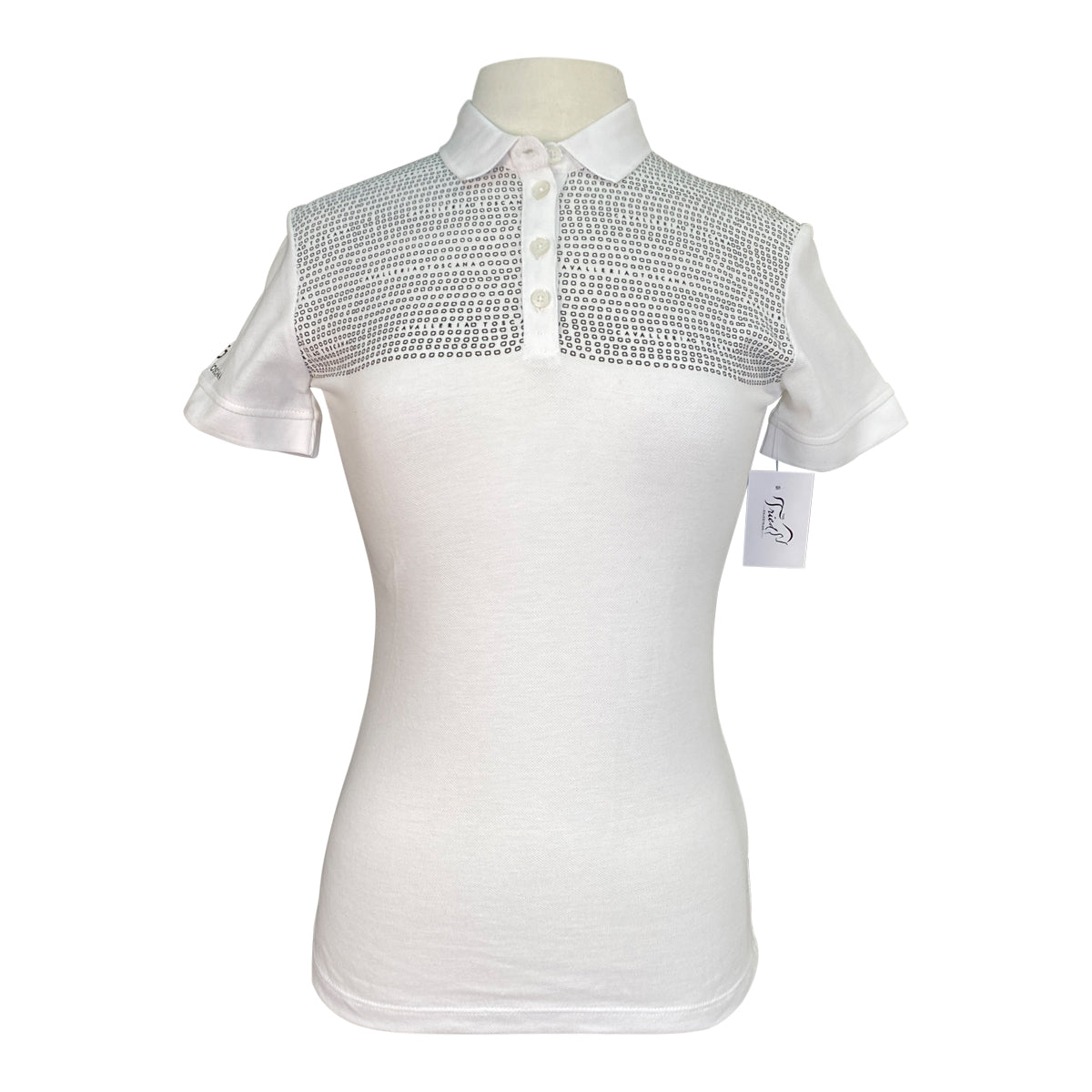 Cavalleria Toscana Perforated Zip Polo in White 