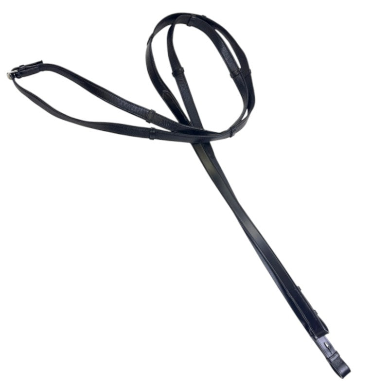 Leather  Reins w/ Stoppers in Black