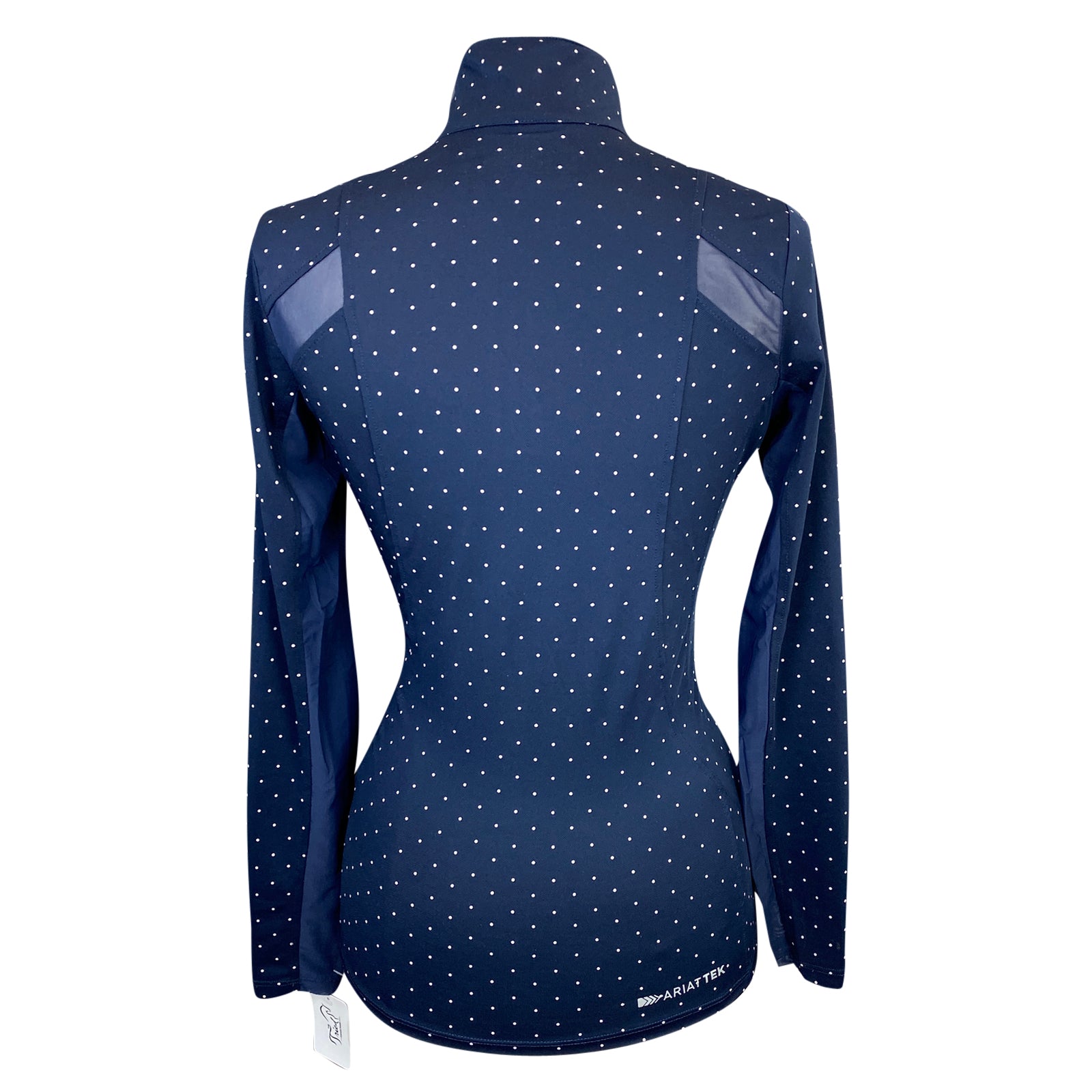 Ariat TEK Heat Series Long Sleeve Shirt in Navy/Polka Dot - Women's Large