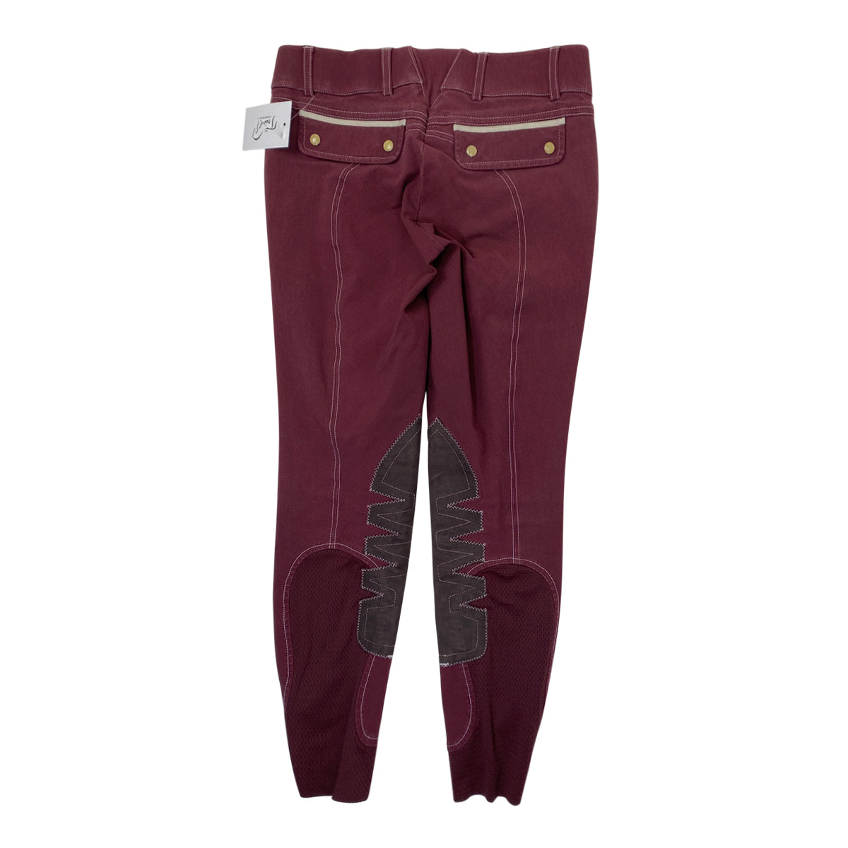 Back of Ariat Olympia Acclaim Knee Patch Breeches in Malbec
