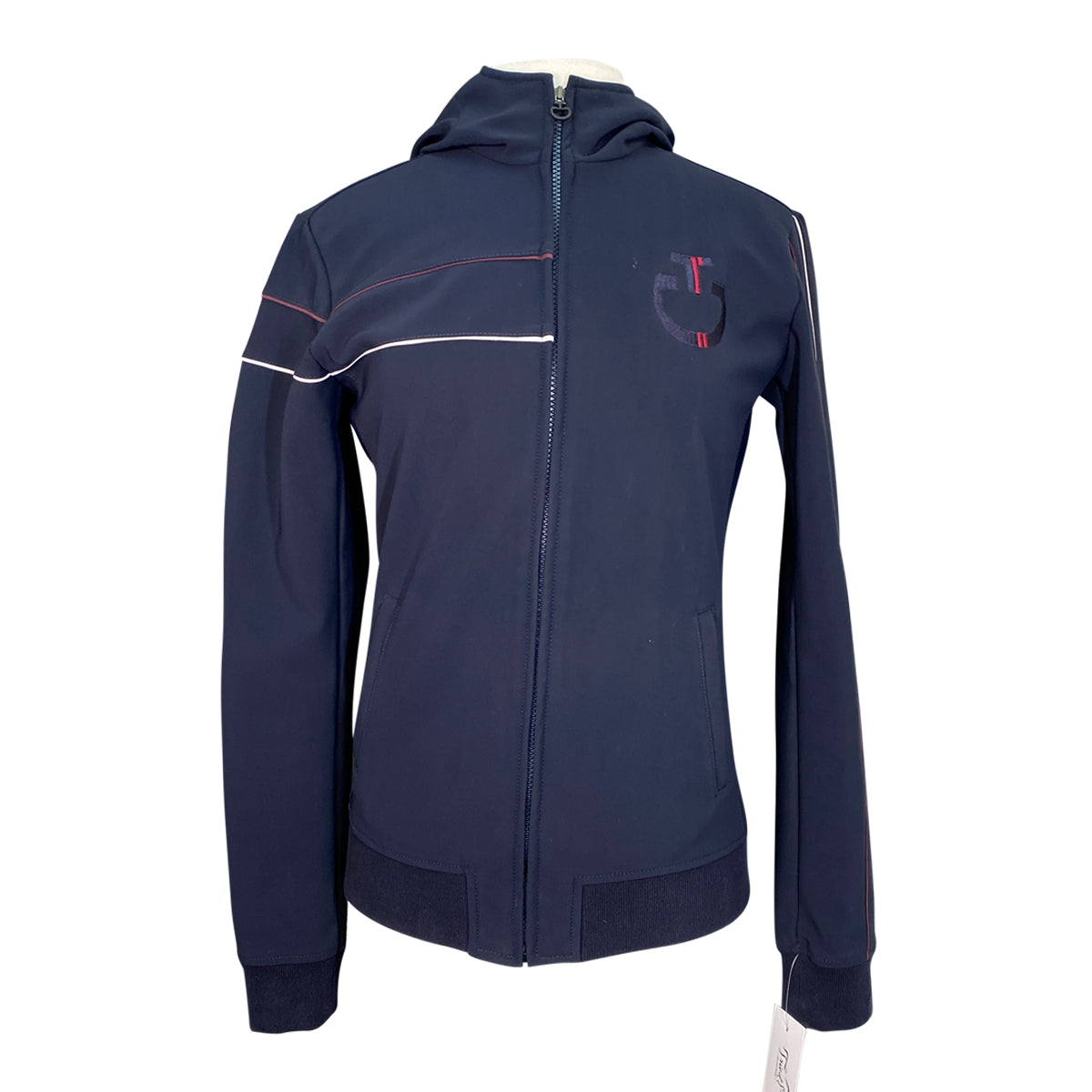 Cavalleria Toscana Full Zip Hooded Bomber Jacket in Navy